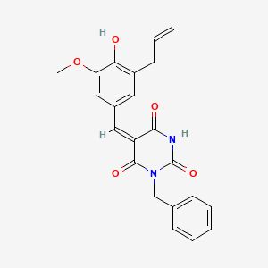 molecular formula C22H20N2O5 B5915752 5-(3-allyl-4-hydroxy-5-methoxybenzylidene)-1-benzyl-2,4,6(1H,3H,5H)-pyrimidinetrione 
