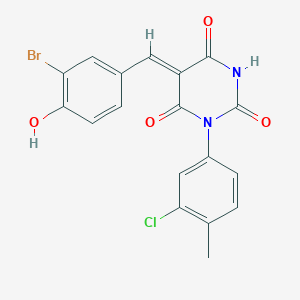 5-(3-bromo-4-hydroxybenzylidene)-1-(3-chloro-4-methylphenyl)-2,4,6(1H,3H,5H)-pyrimidinetrione