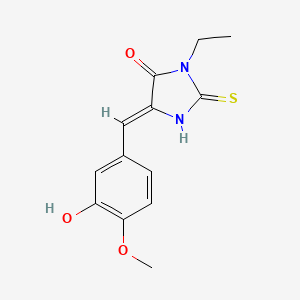 molecular formula C13H14N2O3S B5915766 3-ethyl-5-(3-hydroxy-4-methoxybenzylidene)-2-thioxo-4-imidazolidinone 