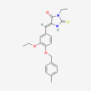 molecular formula C22H24N2O3S B5915770 5-{3-ethoxy-4-[(4-methylbenzyl)oxy]benzylidene}-3-ethyl-2-thioxo-4-imidazolidinone 