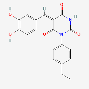 molecular formula C19H16N2O5 B5915784 5-(3,4-dihydroxybenzylidene)-1-(4-ethylphenyl)-2,4,6(1H,3H,5H)-pyrimidinetrione 