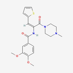 molecular formula C21H25N3O4S B5915814 3,4-dimethoxy-N-[1-[(4-methyl-1-piperazinyl)carbonyl]-2-(2-thienyl)vinyl]benzamide 