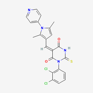 1-(2,3-dichlorophenyl)-5-{[2,5-dimethyl-1-(4-pyridinyl)-1H-pyrrol-3-yl]methylene}-2-thioxodihydro-4,6(1H,5H)-pyrimidinedione