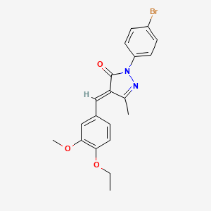 molecular formula C20H19BrN2O3 B5915826 2-(4-bromophenyl)-4-(4-ethoxy-3-methoxybenzylidene)-5-methyl-2,4-dihydro-3H-pyrazol-3-one 