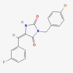 molecular formula C17H12BrFN2O2 B5915834 3-(4-bromobenzyl)-5-(3-fluorobenzylidene)-2,4-imidazolidinedione 