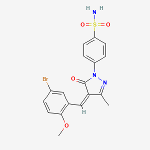 molecular formula C18H16BrN3O4S B5915839 4-[4-(5-bromo-2-methoxybenzylidene)-3-methyl-5-oxo-4,5-dihydro-1H-pyrazol-1-yl]benzenesulfonamide 