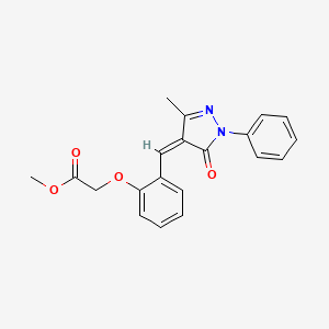 molecular formula C20H18N2O4 B5915845 甲基{2-[(3-甲基-5-氧代-1-苯基-1,5-二氢-4H-吡唑-4-亚甲基)甲基]苯氧基}乙酸酯 