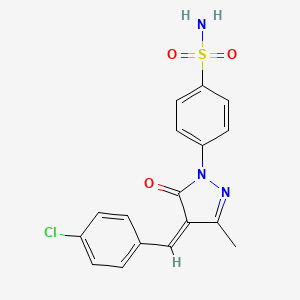 molecular formula C17H14ClN3O3S B5915854 4-[4-(4-氯苄叉亚甲基)-3-甲基-5-氧代-4,5-二氢-1H-吡唑-1-基]苯磺酰胺 