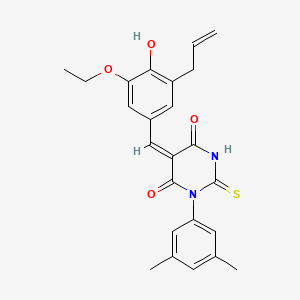 molecular formula C24H24N2O4S B5915879 5-(3-allyl-5-ethoxy-4-hydroxybenzylidene)-1-(3,5-dimethylphenyl)-2-thioxodihydro-4,6(1H,5H)-pyrimidinedione 