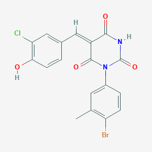 molecular formula C18H12BrClN2O4 B5915884 1-(4-bromo-3-methylphenyl)-5-(3-chloro-4-hydroxybenzylidene)-2,4,6(1H,3H,5H)-pyrimidinetrione 
