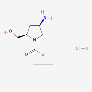 molecular formula C10H21ClN2O3 B591590 (2R,4R)-1-Boc-2-Hydroxymethyl-4-aminopyrrolidine hydrochloride CAS No. 1161931-71-0