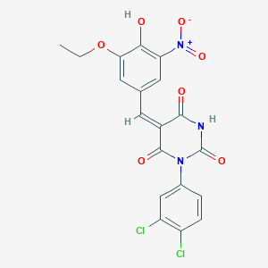 1-(3,4-dichlorophenyl)-5-(3-ethoxy-4-hydroxy-5-nitrobenzylidene)-2,4,6(1H,3H,5H)-pyrimidinetrione