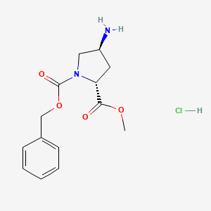 molecular formula C14H19ClN2O4 B591591 (2R,4S)-1-苄基 2-甲基 4-氨基吡咯烷-1,2-二羧酸盐盐酸盐 CAS No. 489446-77-7