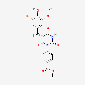 molecular formula C21H17BrN2O7 B5915930 methyl 4-[5-(3-bromo-5-ethoxy-4-hydroxybenzylidene)-2,4,6-trioxotetrahydro-1(2H)-pyrimidinyl]benzoate 