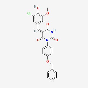 molecular formula C25H19ClN2O6 B5915966 1-[4-(benzyloxy)phenyl]-5-(3-chloro-4-hydroxy-5-methoxybenzylidene)-2,4,6(1H,3H,5H)-pyrimidinetrione 