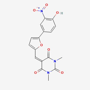 molecular formula C17H13N3O7 B5915976 5-{[5-(4-hydroxy-3-nitrophenyl)-2-furyl]methylene}-1,3-dimethyl-2,4,6(1H,3H,5H)-pyrimidinetrione 