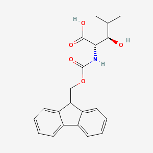 molecular formula C21H23NO5 B591599 (2S,3R)-2-((((9H-Fluoren-9-yl)methoxy)carbonyl)amino)-3-hydroxy-4-methylpentanoic acid CAS No. 940301-35-9