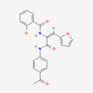 molecular formula C22H17BrN2O4 B5915994 N-[1-{[(4-acetylphenyl)amino]carbonyl}-2-(2-furyl)vinyl]-2-bromobenzamide 