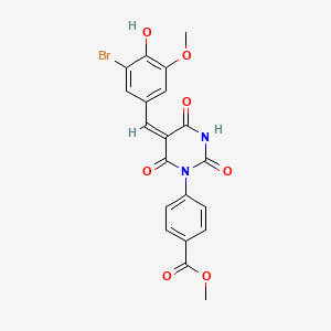 methyl 4-[5-(3-bromo-4-hydroxy-5-methoxybenzylidene)-2,4,6-trioxotetrahydro-1(2H)-pyrimidinyl]benzoate