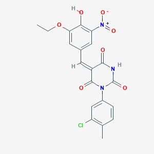 molecular formula C20H16ClN3O7 B5916012 1-(3-chloro-4-methylphenyl)-5-(3-ethoxy-4-hydroxy-5-nitrobenzylidene)-2,4,6(1H,3H,5H)-pyrimidinetrione 