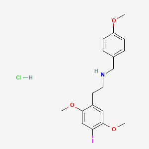 molecular formula C18H23ClINO3 B591605 2-(4-Iodo-2,5-dimethoxyphenyl)-N-(4-methoxybenzyl)ethan-1-amine hydrochloride CAS No. 1566571-64-9