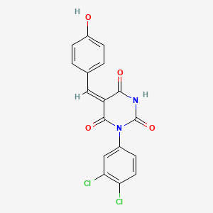 molecular formula C17H10Cl2N2O4 B5916058 1-(3,4-dichlorophenyl)-5-(4-hydroxybenzylidene)-2,4,6(1H,3H,5H)-pyrimidinetrione 