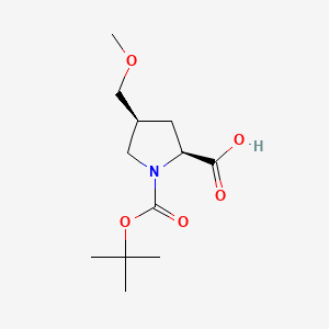 molecular formula C12H21NO5 B591606 (2S,4S)-1-(tert-butoxycarbonyl)-4-(methoxymethyl)pyrrolidine-2-carboxylic acid CAS No. 1378388-16-9