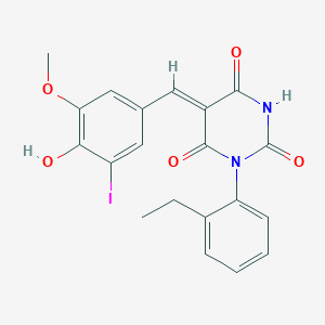 1-(2-ethylphenyl)-5-(4-hydroxy-3-iodo-5-methoxybenzylidene)-2,4,6(1H,3H,5H)-pyrimidinetrione