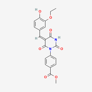 molecular formula C21H18N2O7 B5916073 methyl 4-[5-(3-ethoxy-4-hydroxybenzylidene)-2,4,6-trioxotetrahydro-1(2H)-pyrimidinyl]benzoate 