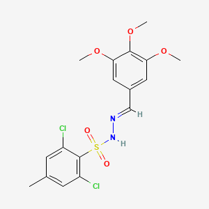 molecular formula C17H18Cl2N2O5S B5916103 2,6-dichloro-4-methyl-N'-(3,4,5-trimethoxybenzylidene)benzenesulfonohydrazide 
