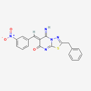 molecular formula C19H13N5O3S B5916112 2-benzyl-5-imino-6-(3-nitrobenzylidene)-5,6-dihydro-7H-[1,3,4]thiadiazolo[3,2-a]pyrimidin-7-one 