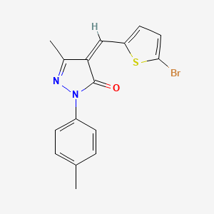 molecular formula C16H13BrN2OS B5916114 4-[(5-bromo-2-thienyl)methylene]-5-methyl-2-(4-methylphenyl)-2,4-dihydro-3H-pyrazol-3-one 