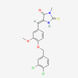molecular formula C19H16Cl2N2O3S B5916131 5-{4-[(3,4-dichlorobenzyl)oxy]-3-methoxybenzylidene}-3-methyl-2-thioxo-4-imidazolidinone 