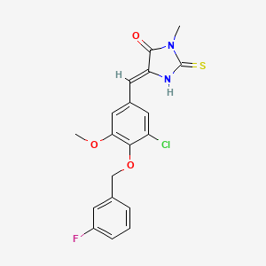 5-{3-chloro-4-[(3-fluorobenzyl)oxy]-5-methoxybenzylidene}-3-methyl-2-thioxo-4-imidazolidinone