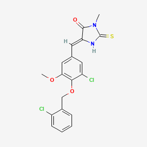 molecular formula C19H16Cl2N2O3S B5916155 5-{3-chloro-4-[(2-chlorobenzyl)oxy]-5-methoxybenzylidene}-3-methyl-2-thioxo-4-imidazolidinone 