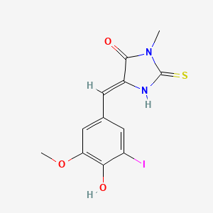 molecular formula C12H11IN2O3S B5916156 5-(4-hydroxy-3-iodo-5-methoxybenzylidene)-3-methyl-2-thioxo-4-imidazolidinone 