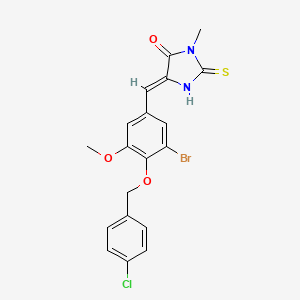 5-{3-bromo-4-[(4-chlorobenzyl)oxy]-5-methoxybenzylidene}-3-methyl-2-thioxo-4-imidazolidinone