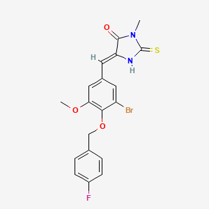 5-{3-bromo-4-[(4-fluorobenzyl)oxy]-5-methoxybenzylidene}-3-methyl-2-thioxo-4-imidazolidinone