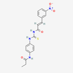 molecular formula C19H18N4O4S B5916190 3-(3-nitrophenyl)-N-({[4-(propionylamino)phenyl]amino}carbonothioyl)acrylamide 