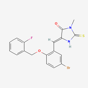 5-{5-bromo-2-[(2-fluorobenzyl)oxy]benzylidene}-3-methyl-2-thioxo-4-imidazolidinone