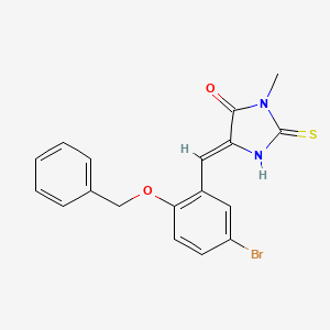 molecular formula C18H15BrN2O2S B5916202 5-[2-(benzyloxy)-5-bromobenzylidene]-3-methyl-2-thioxo-4-imidazolidinone 