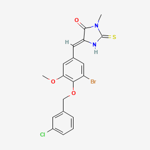molecular formula C19H16BrClN2O3S B5916214 5-{3-bromo-4-[(3-chlorobenzyl)oxy]-5-methoxybenzylidene}-3-methyl-2-thioxo-4-imidazolidinone 