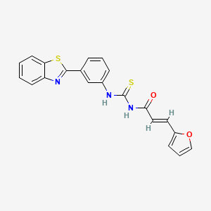 molecular formula C21H15N3O2S2 B5916226 N-({[3-(1,3-benzothiazol-2-yl)phenyl]amino}carbonothioyl)-3-(2-furyl)acrylamide 