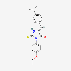 molecular formula C21H22N2O2S B5916248 3-(4-ethoxyphenyl)-5-(4-isopropylbenzylidene)-2-thioxo-4-imidazolidinone 