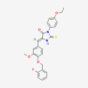 molecular formula C26H23FN2O4S B5916249 3-(4-ethoxyphenyl)-5-{4-[(2-fluorobenzyl)oxy]-3-methoxybenzylidene}-2-thioxo-4-imidazolidinone 