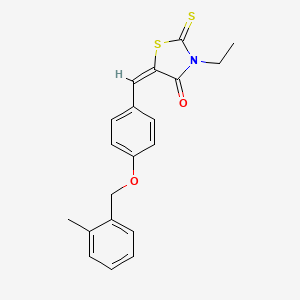 molecular formula C20H19NO2S2 B5916256 3-ethyl-5-{4-[(2-methylbenzyl)oxy]benzylidene}-2-thioxo-1,3-thiazolidin-4-one 