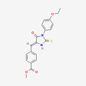 molecular formula C20H18N2O4S B5916264 methyl 4-{[1-(4-ethoxyphenyl)-5-oxo-2-thioxo-4-imidazolidinylidene]methyl}benzoate 