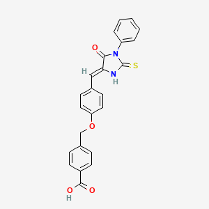 molecular formula C24H18N2O4S B5916272 4-({4-[(5-oxo-1-phenyl-2-thioxo-4-imidazolidinylidene)methyl]phenoxy}methyl)benzoic acid 