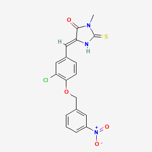 molecular formula C18H14ClN3O4S B5916283 5-{3-chloro-4-[(3-nitrobenzyl)oxy]benzylidene}-3-methyl-2-thioxo-4-imidazolidinone 