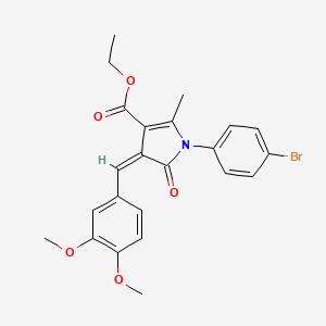 molecular formula C23H22BrNO5 B5916308 ethyl 1-(4-bromophenyl)-4-(3,4-dimethoxybenzylidene)-2-methyl-5-oxo-4,5-dihydro-1H-pyrrole-3-carboxylate 